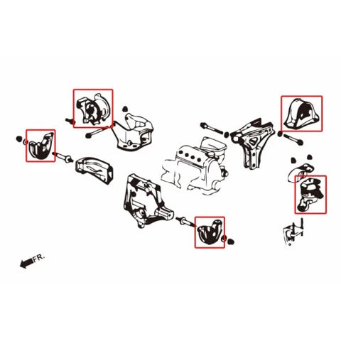 Hardened Rubber Motor Mounts - 5 pcs (MT and AT)